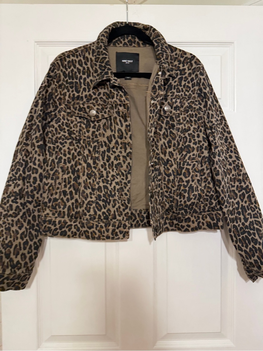Nine West Leopard Print Jacket - Taupe & Black